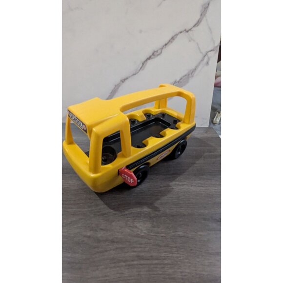 Little Tikes Yellow Plastic Toy School Bus W/ Carry Handle & Stop Sign Pre-Owned - Picture 4 of 10